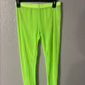Large Rave Neon Green See Through Leggings